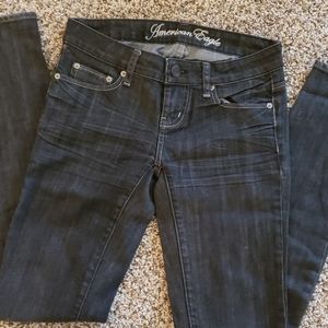 American Eagle straight leg blue/charcoal jeans